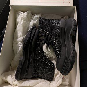 Alexander McQueen Crystal Glitter Boots